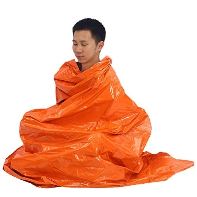 Image of Foil Blankets,Emergency Blanket Waterproof Mylar Thermal Tent Foldable Military Rescue Survival Sheet Reflection Orange
