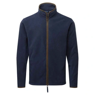 Image of Premier Mens Artisan Fleece Jacket (Navy/Brown) Navy/Blue Size 3XL
