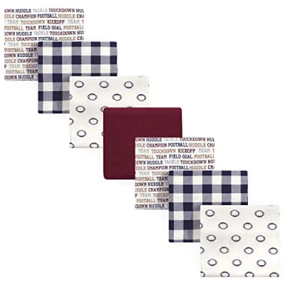 Image of Hudson Baby Unisex Cotton Flannel Receiving Blankets, 7 Pack, Football, One Size