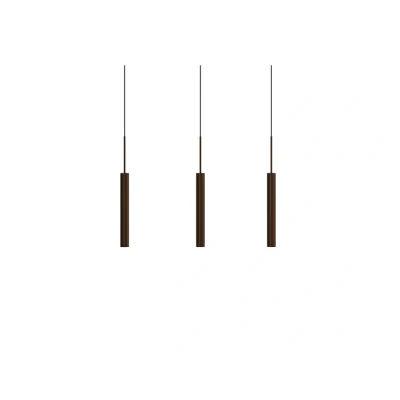 Image of Audo Copenhagen pendant light Tubulaire Rail, 3 bulb, bronze, aluminium