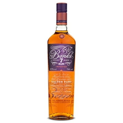 Image of Banks 7 Golden Blend Premium Rum, 43% ABV, 70cl / 700ml, A Sophisticated of Barrel Aged Rums From Origins Jamaica, Trinidad &amp; Tobago, Guyana, Barbados, Guatemala, Java, Panama