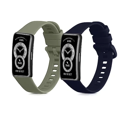 Image of kwmobile Straps Compatible with Huawei Band 9 / 8 2x Replacement Silicone Watch Bands