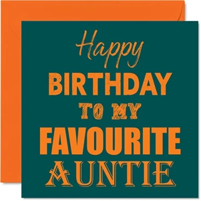 Image of Funny Birthday Cards for Auntie Happy To My Favourite Joke Card Aunt from Nephew Niece, Aunty Gifts, 145mm x Greeting Gift