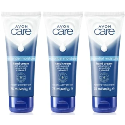 Image of Avon Care Essential Moisture Hand Cream 75ml Pack of 3