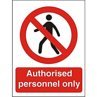 Image of Seco Authorised Personnel Only Sign, 200mm x 300mm 1mm Semi Rigid Plastic
