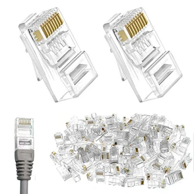 Image of Rayong 100 Pack RJ45 CAT6 Connector Plug UTP Network Modular for Standard Cable