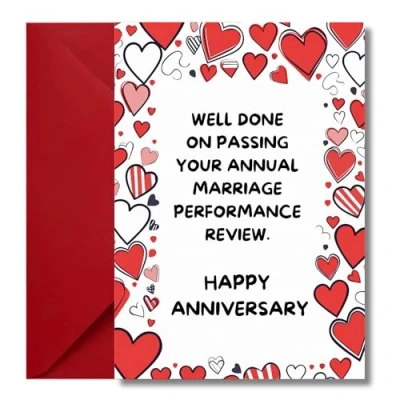 Image of Funny Anniversary Card Wedding Or Relationship For Wife Husband Boyfriend Girlfriend Annual Performance Review Perfect 1st 2nd 3rd 4th 5th 6th