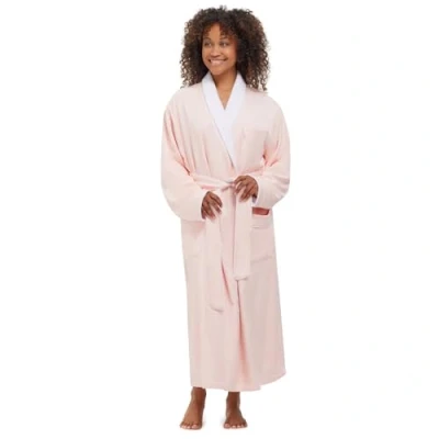 Image of MONARCH Plush Lined Microfiber Bath Robe for Women/Men (Unisex) Luxury Spa, Hotel Robe, Pink, XS