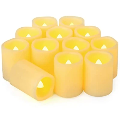 Image of Yakpo 12 Pack 5cm Flameless Flickering Battery Operated LED Votive Candles, Electric Fake Tea Light, Tealight Candle for Wedding Christmas Halloween Home Party Table Decorations
