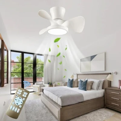 Image of ATEEZ Ceiling Fans with Led Lights Dimmable Remote Control Reversible DC Motor Bedroom Fan Light 6 Speed Silent Timing Lamps for Living Room Dining Lounge