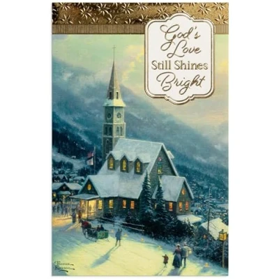 Image of DaySpring Thomas Kinkade God’s Love Still Shines Bright 50 Bulk Christmas Boxed Cards, NRSV (J7189), Multi