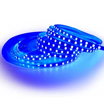 Image of Tesfish 12V LED Strip Lights, 5mm Wide Ultra Thin Blue 5M 2835 IP20 120 LEDs/M, Total 600LEDs Rope Lights Light Strips for Bedroom, Kitchen, Advertising Decoration