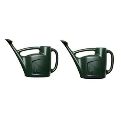 Image of 2 x 6L Watering Can with Detachable Sprinkler Rose for Garden Plants Indoor &amp; Outdoor Lightweight Water Green