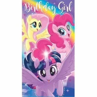Image of My Little Pony MP037 Movie Girl Birthday Card Multi Colour