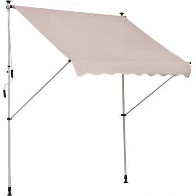 Image of Outsunny Patio Adjustable Awning Floor To Ceiling Retractable Shade, UV Protective840 182CW