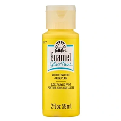 Image of Folkart Yellow Light Enamels 2oz