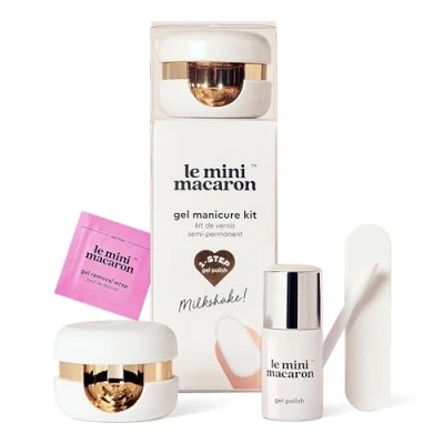 Image of Le Mini Macaroon Semi Permanent Manicure and Pedicure Kit LED Nail Varnish Lamp Fast UV Drying Milkshake Gel Polish