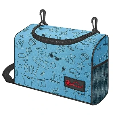 Image of Vinsani Clothes Peg Bag Premium Zipped Waterproof Wearable Storage Organiser with Double Clips, Shoulder/Waist Strap Holds up to 300 Pegs Suitable for Indoor Outdoor Use Printed Grey