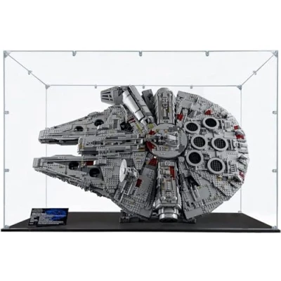 Image of Acrylic Display Box Compatible with Model Lego 75192 ​Millennium Falcon, Transparent Dustproof (Display Case Without Background+Display Nameplate) 3mm