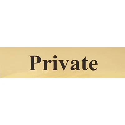 Image of Scan SCA6012 Self adhesive brass effect sign Private 200 x 50mm