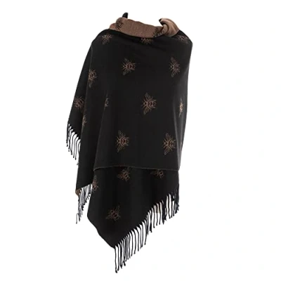 Image of London Scarfs Winter Warmer Reversible Thick Long Bumble Bee Print Fashion Scarf Blanket Wrap (Black/Gold)