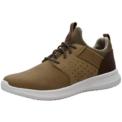 Image of Skechers Men&#039;s Delson Axton Trainers, Light Brown, 9.5 UK