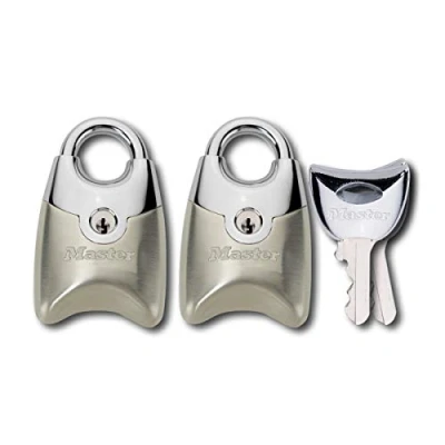 Image of Master Lock 195EURTSN Pack of 2 Fusion Padlocks with Key and Shrouded Shackle, Grey, 4,4 x 1,4