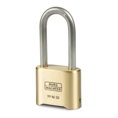 Image of Burg Wächter No. 99 Ni 50 HB 65 SB Combination Padlock Brass Shackle Thickness 7.9 mm Height 57
