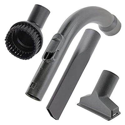 Image of SPARES2GO Curved Wand Handle + Mini Tool Cleaning Kit Compatible with Miele Classic C1 C2 Cat &amp; Dog Powerline C3 Vacuum Cleaner