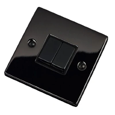 Image of Black Nickel 10AX Double Light Switch