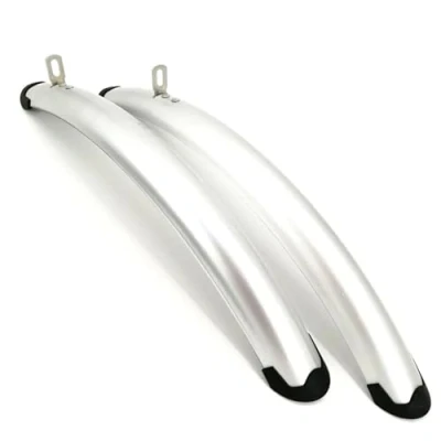 Image of MZPOZB Bicycle Mudguards 700C Road Fender Fixed Gear Bike Retro Fenders City Black Silver Practical Accessories Mudguard Set(Silver 1pair)