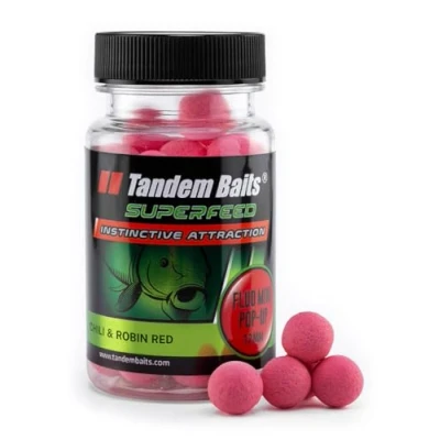 Image of Tandem Baits SuperFeed Fluo Mini Pop Up Chilli &amp; Robin Red, Carp Fishing Ups, Bait, Hookbaits, Accessories for Monster Fish 12mm 30g