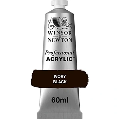 Image of Winsor &amp; Newton 2320331 Professional Acrylic Colour, 60 ml Ivory Black