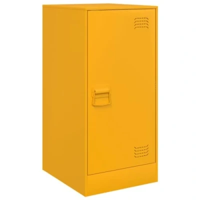 Image of vidaXL Mustard Yellow Steel Sideboard Modern Storage Cupboard/Cabinet with Compartments for Living Room, Office