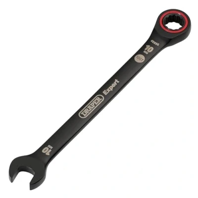 Image of Draper Expert HI TORQ Metric Ratchet Combination Spanner, 10mm, Black