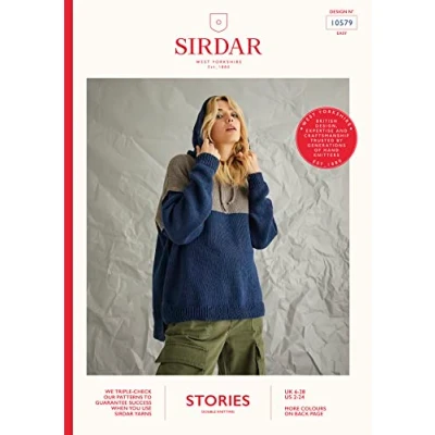 Image of Sirdar Stories DK Knitting Pattern 10579 Hooded Sweater