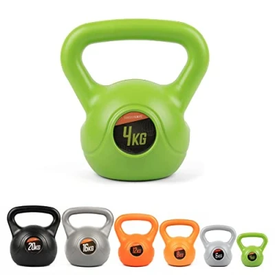 Image of Phoenix Fitness 4KG Green Vinyl Kettlebell Heavy Weight Kettle Bell for Strength and Cardio Training Kettlebells Home Gym Workout Equipment Bodybuilding Lifting