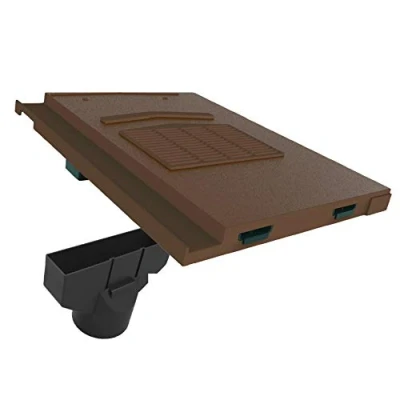 Image of Brown Marley Modern, Mini Stonewold Non Profile Roof Vent Tile &amp; Pipe Adapter