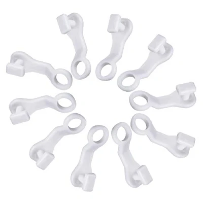 Image of Merriway BH06729 (50 Pcs) Curtain Glider Hooks White Plastic to fit Swish Nove Deluxe Pack of 50 Pieces