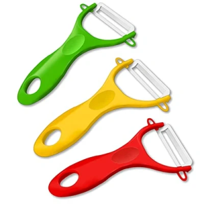 Image of Vegetables Peeler Advanced Ceramic Plastic Handel Sharp Rust Prevention Set of 3