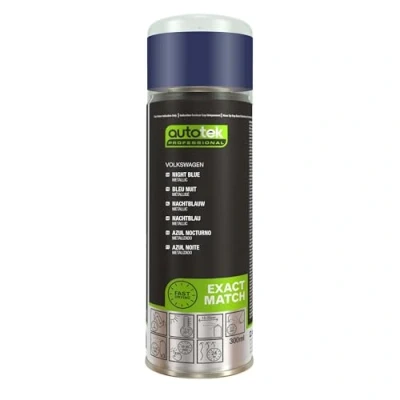 Image of Autotek Professional Exact Match Car Spray Paint, Volkswagen Night Blue Metallic Aerosol 300 ml