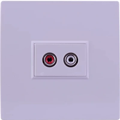 Image of Wall Plate with 2 Phono Sockets, 1x Red and White 3 x Screw Terminal Connections