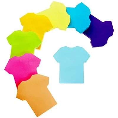 Image of Sticky Notes, 560Sheets Clothing Shape Self Notes Pad, 8 Colors Bright Post Stickies, Super Colour for Office Home School Meeting(76mmx76mm)