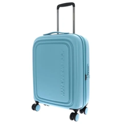 Image of Mandarina Duck LOGODUCK + Trolley Cabin EXP, Aqua, Standard Size, Linea iconica di in policarbonato