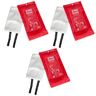 Image of KAV Fire Blanket Essential Accessories for Home, Kitchen, Caravans, Garages Protect with Blanket, Guard, and First Response Tools Versatile Extinguisher Home Equipment (3)