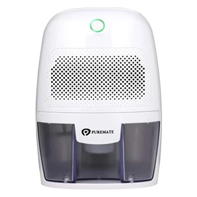 Image of PureMate Dehumidifier 600ml Compact and Portable Mini Air for Damp, Mould, Moisture in Home, Kitchen, Bedroom, Bathroom, Caravan, Garage Office, Basement White