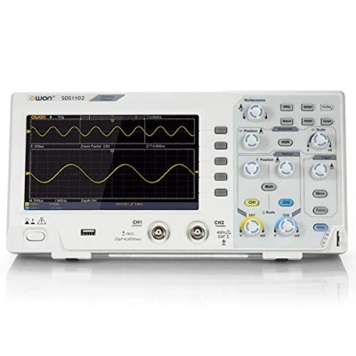 Image of OWON SDS1102 Oscilloscope 2 Channel Digital Oscilloscopes 100MHZ Bandwidth 1GS/s High Accuracy