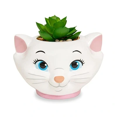 Image of Disney The Aristocats Marie 4 Inch Mini Planter With Artificial Succulent