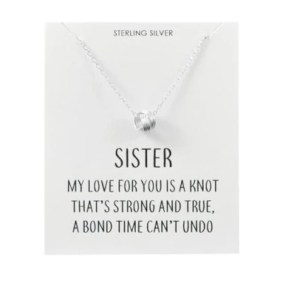 Image of Philip Jones Sterling Silver Sister Quote Knot Necklace