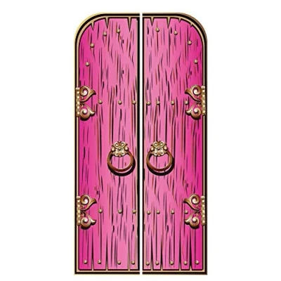 Image of STAR CUTOUTS SC1600 Fantasy Magical Fairy Double Large Pink Height 191cm Total 94cm Each Door Width 47cm, Solid, Multicolour, Regular